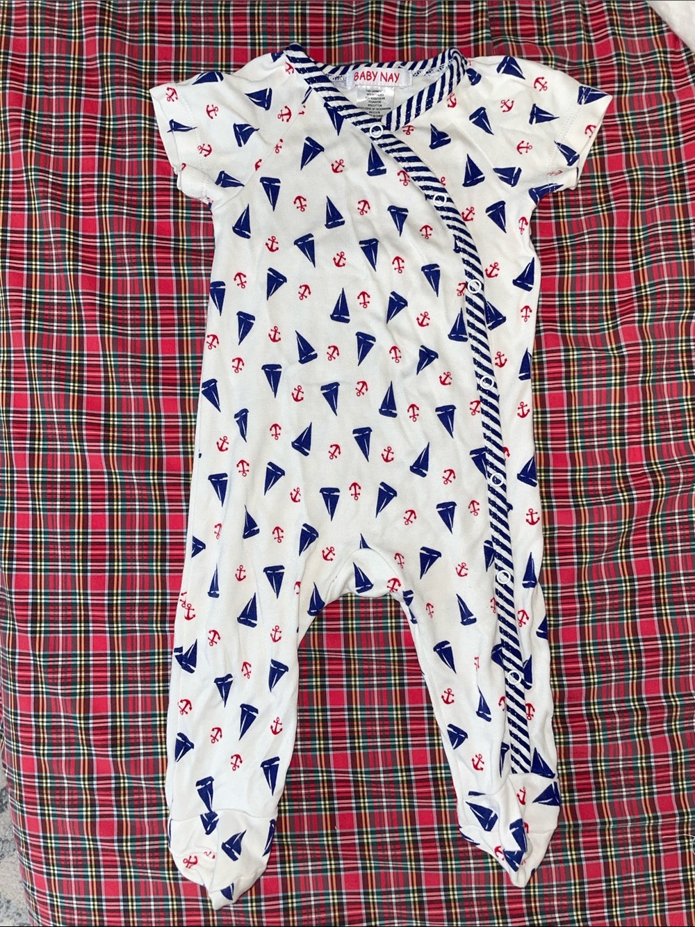 3 for $20 ✨ Baby Nay Short Sleeve Sailboat Footie